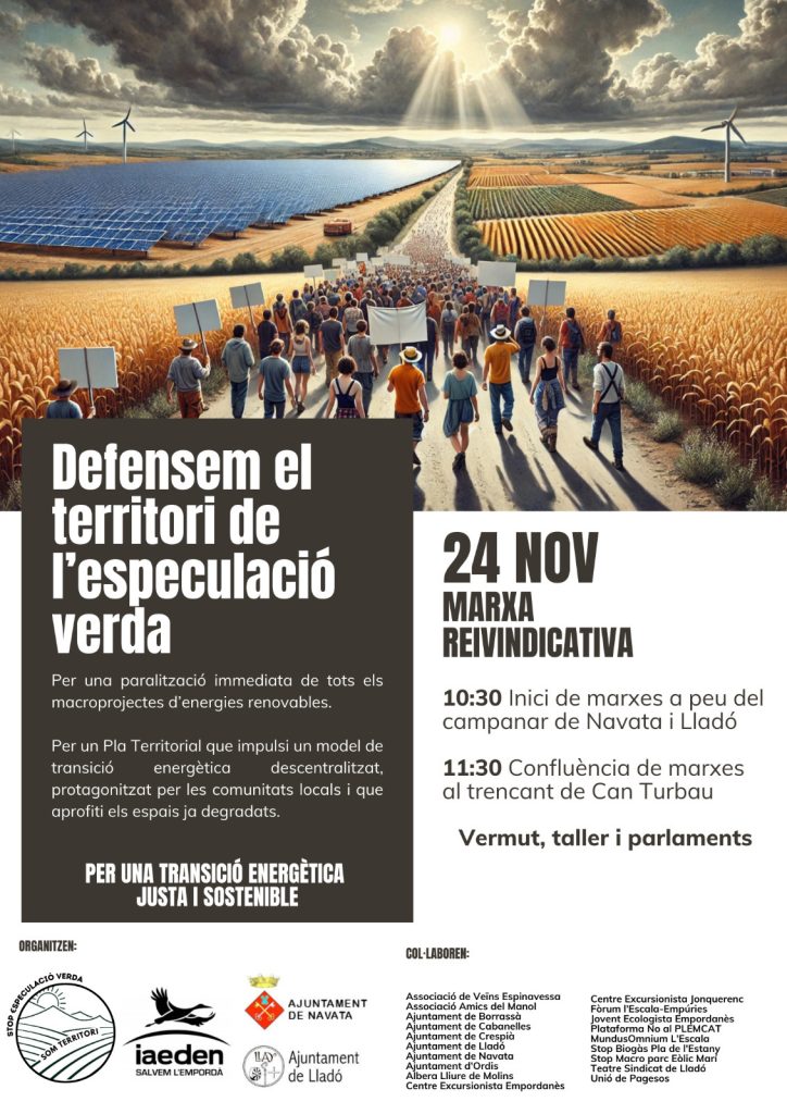 Marxa reivindicativa: Defensem el territori de l'especulació verda!